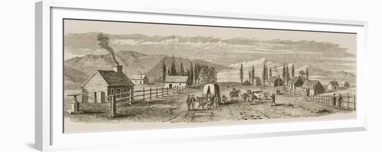 Salt Lake City in 1850, from 'American Pictures', Published by the Religious Tract Society, 1876-null-Framed Premium Giclee Print