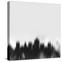 Salt Lake City Skyline - Black-NaxArt-Stretched Canvas