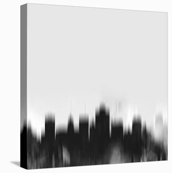 Salt Lake City Skyline - Black-NaxArt-Stretched Canvas