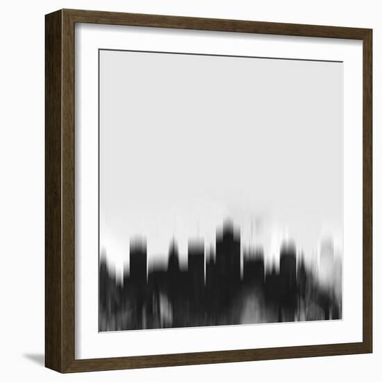 Salt Lake City Skyline - Black-NaxArt-Framed Art Print