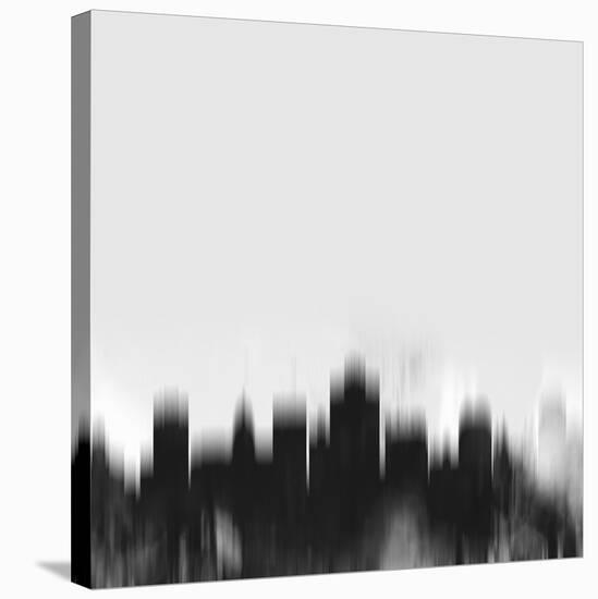 Salt Lake City Skyline - Black-NaxArt-Stretched Canvas