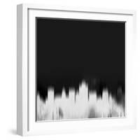 Salt Lake City Skyline - White-NaxArt-Framed Art Print