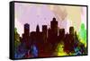 Salt Lake City Skyline-NaxArt-Framed Stretched Canvas