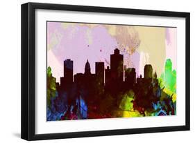 Salt Lake City Skyline-NaxArt-Framed Art Print