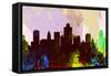 Salt Lake City Skyline-NaxArt-Framed Stretched Canvas