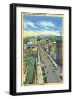 Salt Lake City, Utah, Aerial View of Main Street-Lantern Press-Framed Art Print