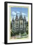 Salt Lake City, Utah, Exterior View of the Front of the Mormon Temple-Lantern Press-Framed Art Print