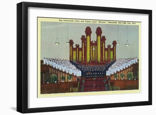 Salt Lake City, Utah, Interior View of the Mormon Tabernacle Choir and Organ-Lantern Press-Framed Art Print