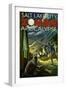 Salt Lake City, Utah - Mormon Zombie Apocalypse-Lantern Press-Framed Art Print