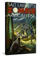 Salt Lake City, Utah - Mormon Zombie Apocalypse-Lantern Press-Stretched Canvas