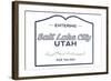 Salt Lake City, Utah - Now Entering (Blue)-Lantern Press-Framed Art Print