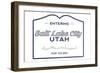 Salt Lake City, Utah - Now Entering (Blue)-Lantern Press-Framed Art Print