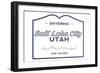 Salt Lake City, Utah - Now Entering (Blue)-Lantern Press-Framed Art Print