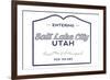 Salt Lake City, Utah - Now Entering (Blue)-Lantern Press-Framed Art Print