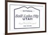 Salt Lake City, Utah - Now Entering (Blue)-Lantern Press-Framed Premium Giclee Print