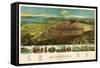 Salt Lake City, Utah - Panoramic Map-Lantern Press-Framed Stretched Canvas