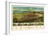 Salt Lake City, Utah - Panoramic Map-Lantern Press-Framed Art Print