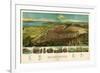 Salt Lake City, Utah - Panoramic Map-Lantern Press-Framed Premium Giclee Print