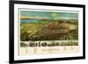 Salt Lake City, Utah - Panoramic Map-Lantern Press-Framed Premium Giclee Print