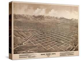 Salt Lake City, Utah - Panoramic Map-Lantern Press-Stretched Canvas