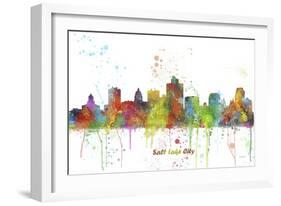 Salt Lake City Utah Skyline MCLR 1-Marlene Watson-Framed Giclee Print