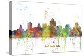 Salt Lake City Utah Skyline MCLR 1-Marlene Watson-Stretched Canvas