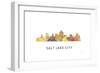 Salt Lake City Utah Skyline-Marlene Watson-Framed Giclee Print