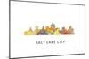 Salt Lake City Utah Skyline-Marlene Watson-Mounted Giclee Print