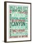 Salt Lake City, Utah - Typography-Lantern Press-Framed Art Print