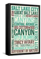 Salt Lake City, Utah - Typography-Lantern Press-Framed Stretched Canvas