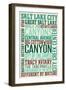 Salt Lake City, Utah - Typography-Lantern Press-Framed Premium Giclee Print