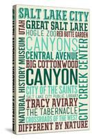 Salt Lake City, Utah - Typography-Lantern Press-Stretched Canvas