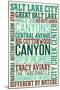 Salt Lake City, Utah - Typography-Lantern Press-Mounted Art Print