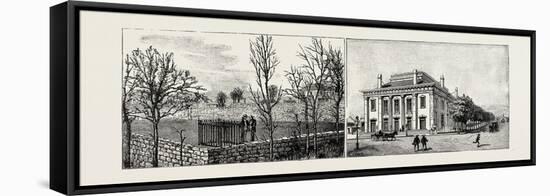 Salt Lake City, Utah, Usa: Brigham Young's Grave (Left); the Theatre (Right)-null-Framed Stretched Canvas