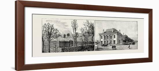 Salt Lake City, Utah, Usa: Brigham Young's Grave (Left); the Theatre (Right)-null-Framed Giclee Print