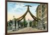 Salt Lake City, Utah, View of the Eagle Gate Facing the State Capitol Building-Lantern Press-Framed Art Print