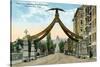 Salt Lake City, Utah, View of the Eagle Gate Facing the State Capitol Building-Lantern Press-Stretched Canvas