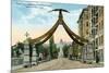 Salt Lake City, Utah, View of the Eagle Gate Facing the State Capitol Building-Lantern Press-Mounted Art Print