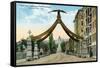 Salt Lake City, Utah, View of the Eagle Gate Facing the State Capitol Building-Lantern Press-Framed Stretched Canvas