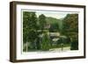 Salt Lake City, Utah - View of the Lake in Memory Grove, Memorial House in the Distance, c.1933-Lantern Press-Framed Art Print