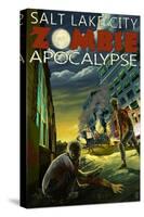 Salt Lake City, Utah - Zombie Apocalypse-Lantern Press-Stretched Canvas