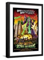 Salt Lake City Versus Astro Invaders-Lantern Press-Framed Art Print