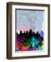 Salt Lake City Watercolor Skyline-NaxArt-Framed Art Print