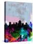 Salt Lake City Watercolor Skyline-NaxArt-Stretched Canvas