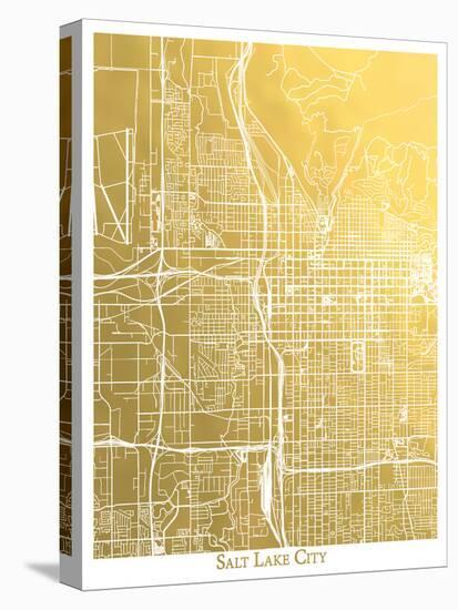 Salt Lake City-The Gold Foil Map Company-Stretched Canvas