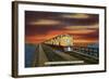 Salt Lake, Utah - Great Salt Lake Railroad Cutoff-Lantern Press-Framed Art Print