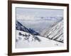 Salt Lake Valley and Fresh Powder Tracks at Alta, Alta Ski Resort, Salt Lake City, Utah, USA-Kober Christian-Framed Photographic Print