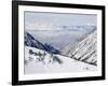 Salt Lake Valley and Fresh Powder Tracks at Alta, Alta Ski Resort, Salt Lake City, Utah, USA-Kober Christian-Framed Photographic Print