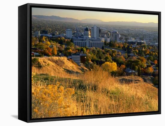 Salt Lake Valley in Autumn, Salt Lake City, Utah-Scott T. Smith-Framed Stretched Canvas