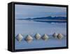 Salt Pyramids Wait for the Sun in a Flooded Salf Flat in Uyuni,-Sergio Ballivian-Framed Stretched Canvas